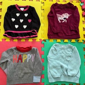 Lot de 4 Pulls grandeurs 18-24 mois pour petite fille
